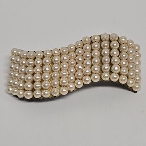 Vintage Pearl Hair Clip 4" X 1 3/8"